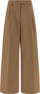 Brown Cotton Casual Pants