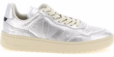 Silver Genuine Leather Low Top Sneakers