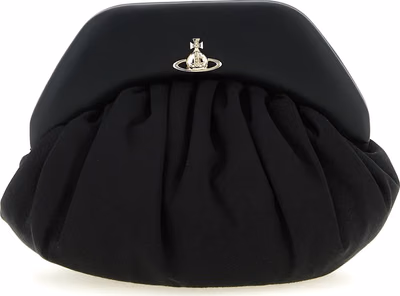 Black Viscose Clutch Bag