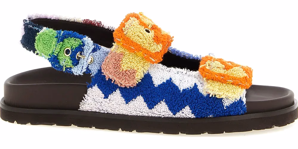 Missoni Multicolor Goatskin Flat Sandals