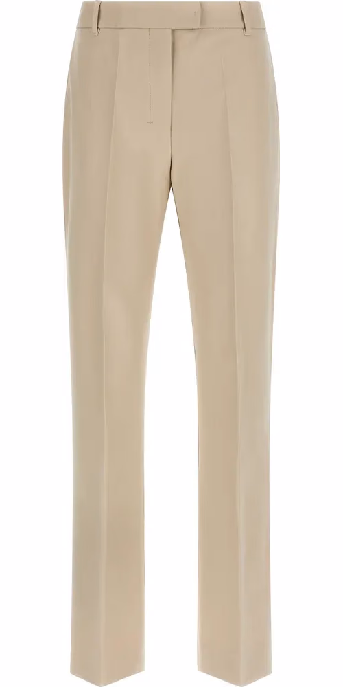 'S Max Mara Beige Cotton Cropped Pants