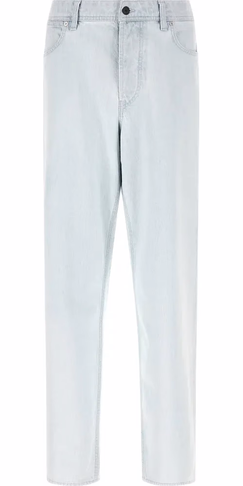 Stone Island Blue Cotton Straight-Leg Jeans