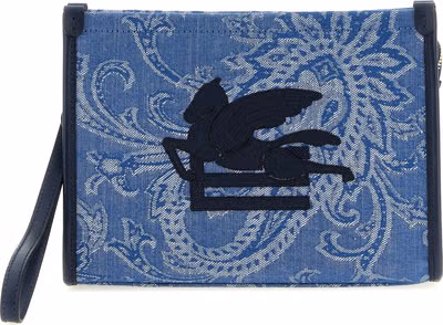 Blue Cotton Clutch Bag