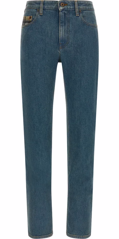 Burberry Blue Cotton Straight-Leg Jeans