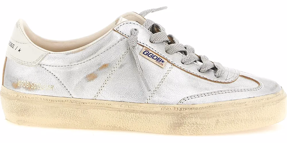 Golden Goose Silver Cowhide Low Top Sneakers