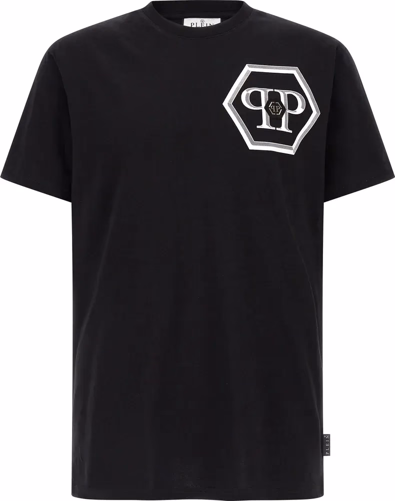 Philipp Plein Black Cotton T-Shirt