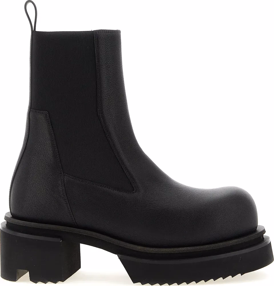 Rick Owens Black Goatskin Ankle Boots