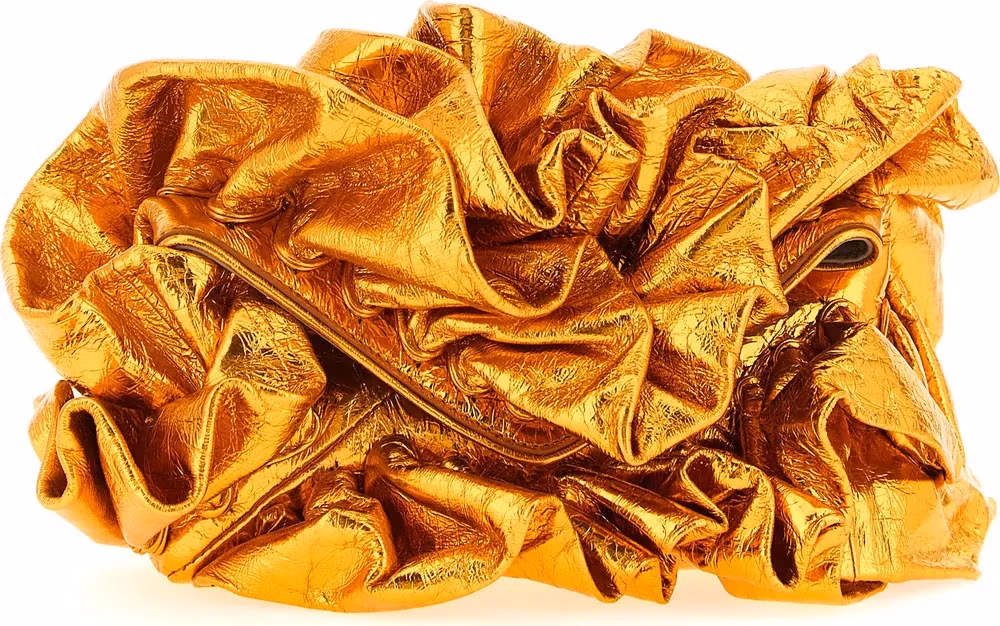 Dries Van Noten Orange Cowhide Clutch Bag