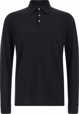 Black Cotton Polo Shirt