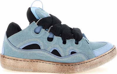 Blue Cotton Athletic Sneakers