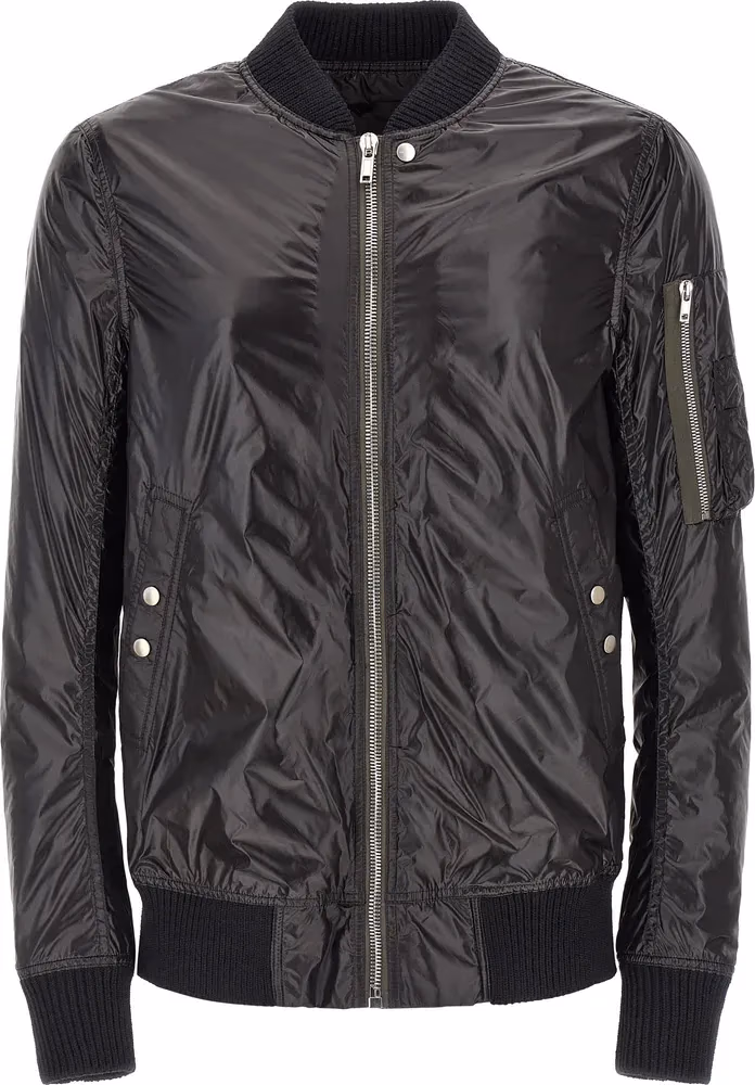 Rick Owens Black Nylon Bomber