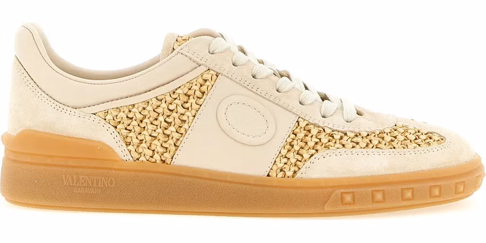 Valentino Garavani Beige Calfskin Low Top Sneakers