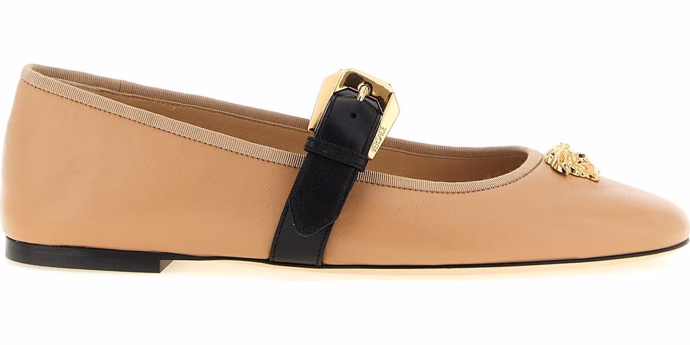 Versace Multicolor Lamb Leather Ballet Flats
