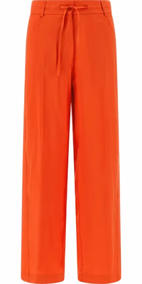 Orange Viscose Casual Pants