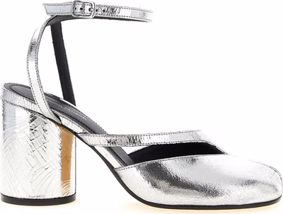 Silver Calfskin High Heel Pumps