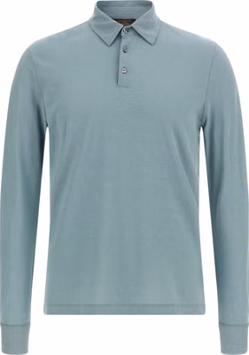 Blue Cotton Polo Shirt