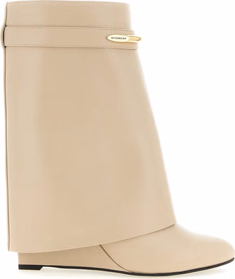 Beige Calfskin Ankle Boots