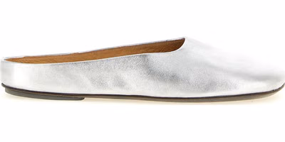Silver Calfskin Mules