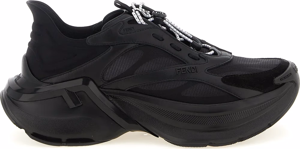 Fendi Black Calfskin Athletic Sneakers