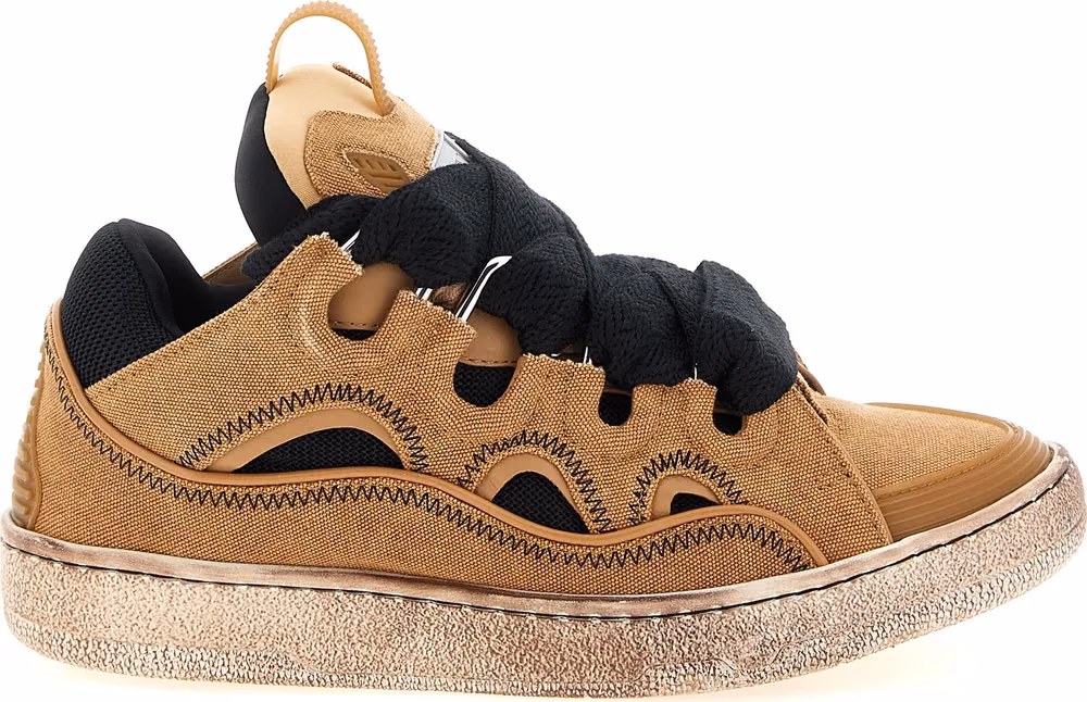 Lanvin Brown Cotton Chunky Sneakers