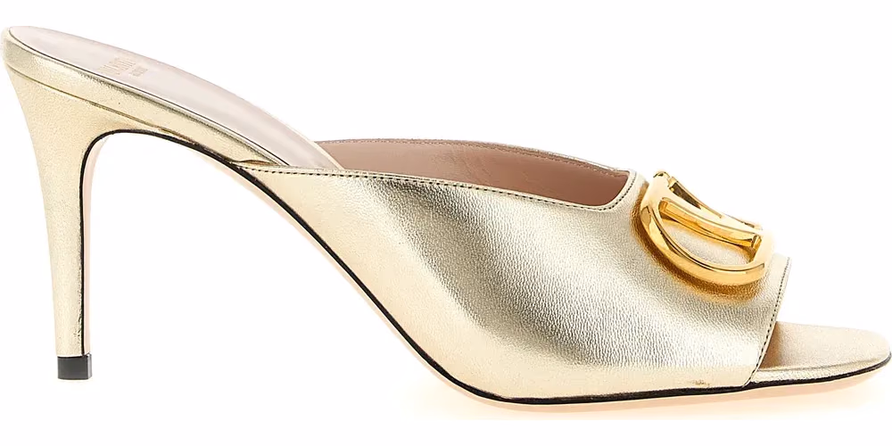 Valentino Garavani Gold Goatskin Stiletto Heel Sandals