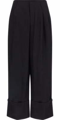 Black Viscose Casual Pants