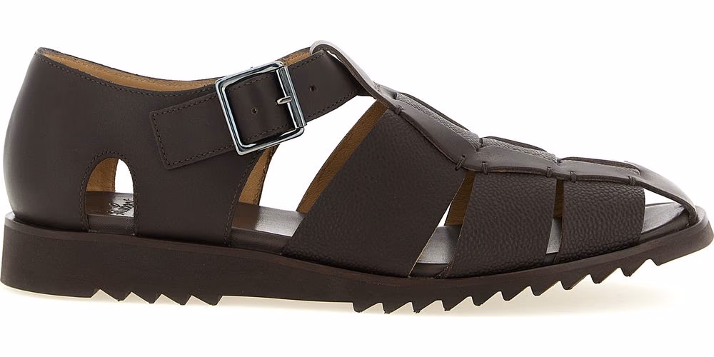 PARABOOT Brown Calfskin Flat Sandals