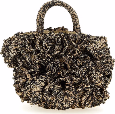 Bicolor Raffia Handbag