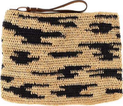 Multicolor Raffia Clutch Bag