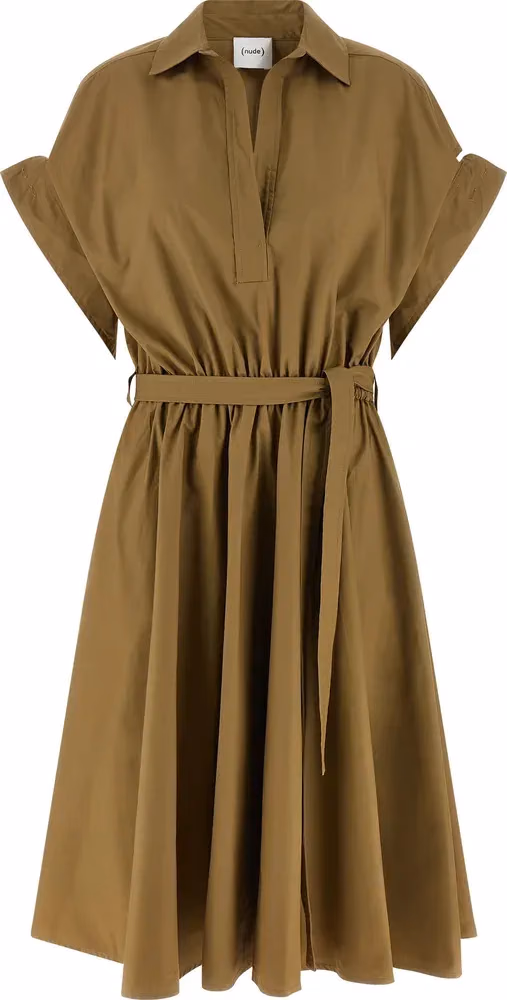NUDE Bicolor Cotton Midi Dress