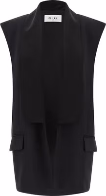 Black Viscose Sleeveless Jacket