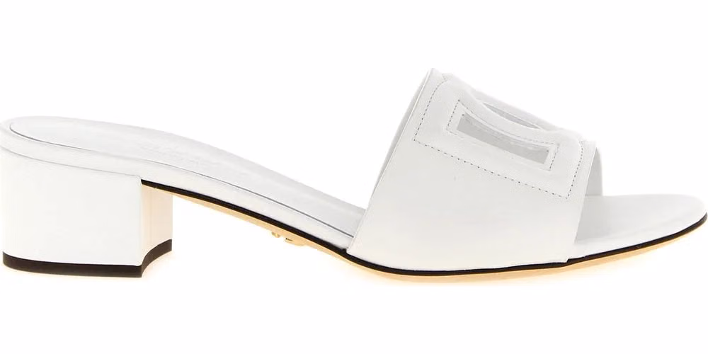 Dolce & Gabbana White Calfskin Platform Sandals