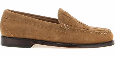 Beige Cowhide Slip-On Loafers