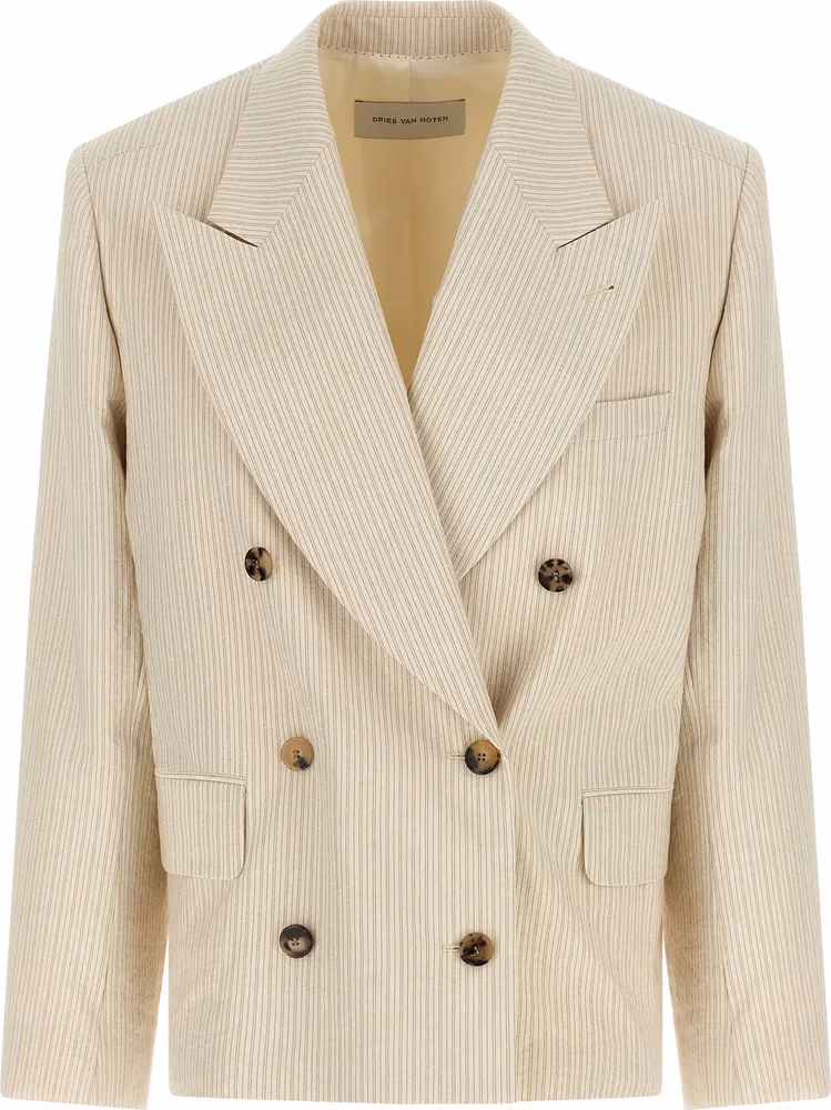 Dries Van Noten Beige Cotton Blazer