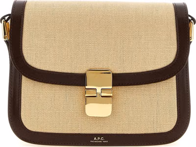 Beige Cotton Crossbody Bag