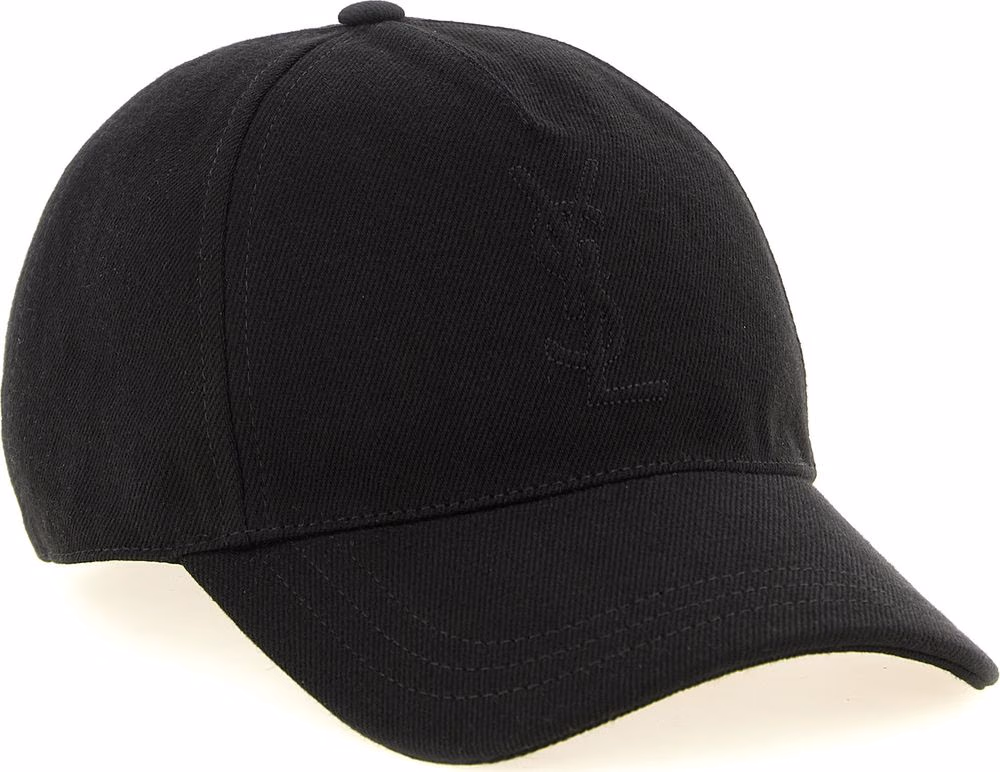 Saint Laurent Black Cotton Cap (Baseball Hat)