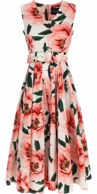 Multicolor Cotton Midi Dress