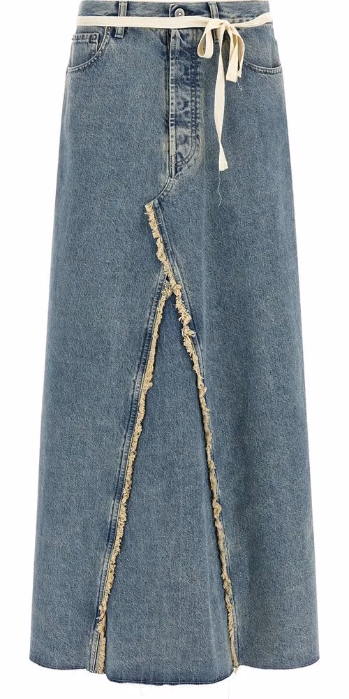 Maison Margiela Blue Cotton Mini Skirt