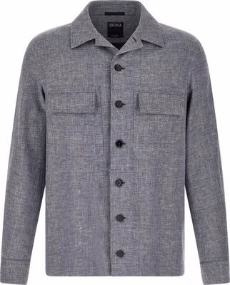 Blue Linen Blouse