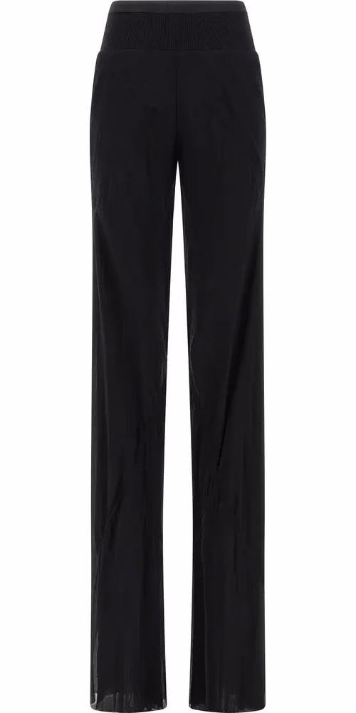 Rick Owens Black Silk Flared Pants