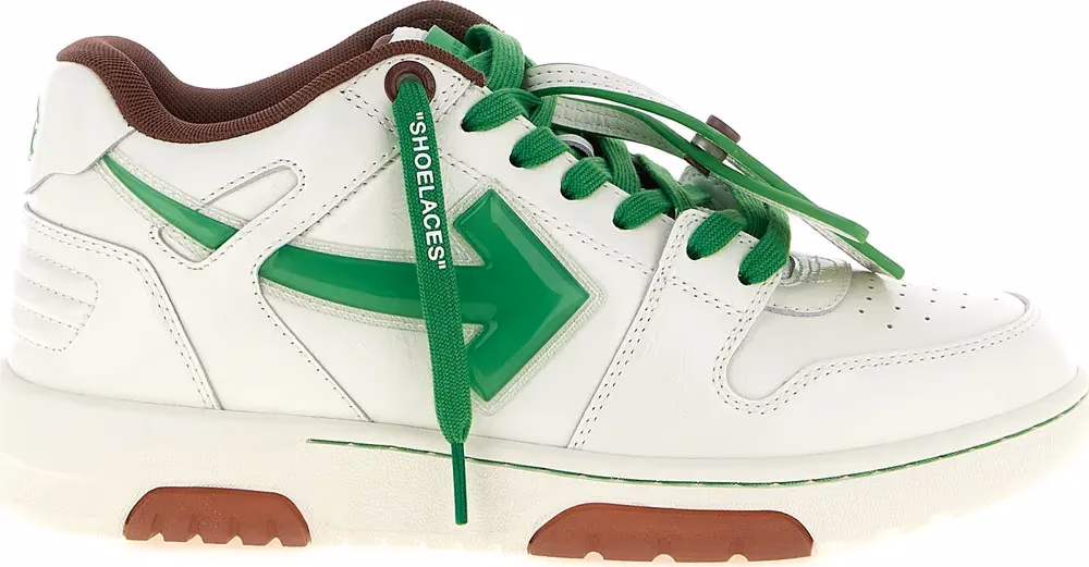 Off-White Bicolor Leather Athletic Sneakers