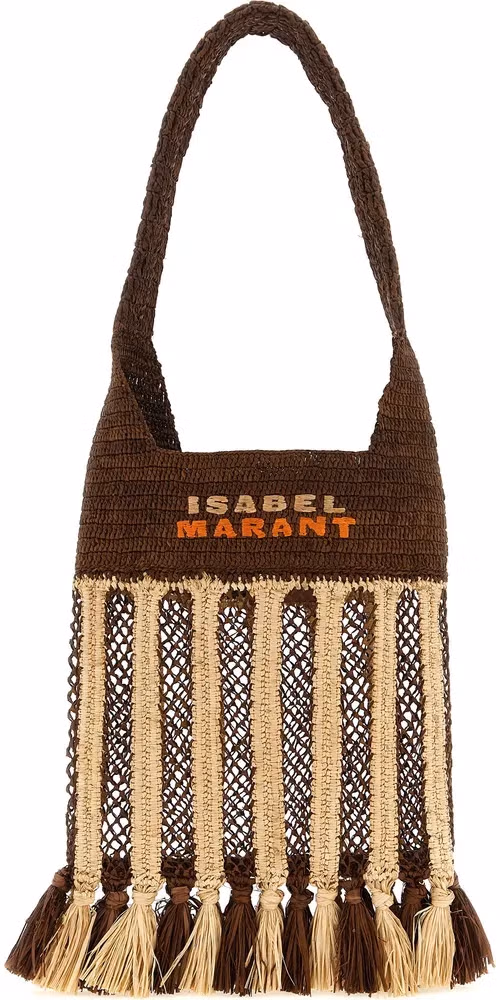 Isabel Marant Brown Raffia Shoulder Bag
