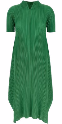 Bicolor Polyester Midi Dress