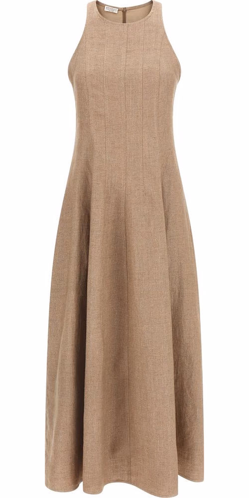 Brunello Cucinelli Beige Linen Long Dress