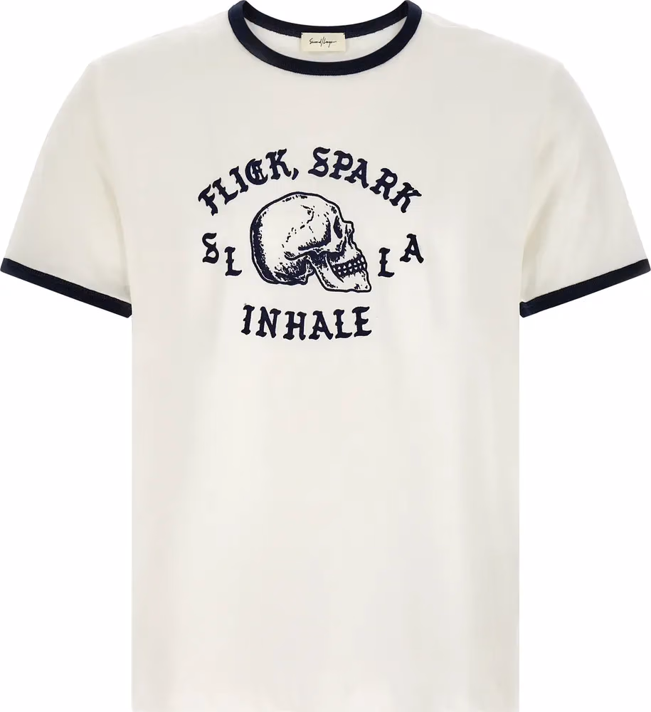 SECOND/LAYER Bicolor Cotton T-Shirt