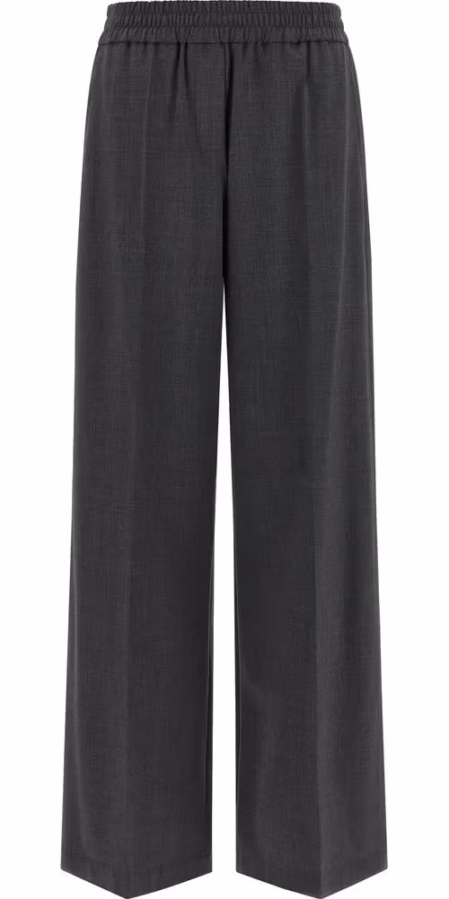 Brunello Cucinelli Gray Virgin Wool Flared Pants