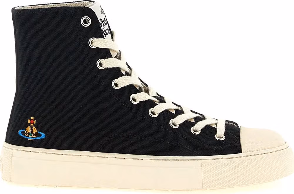 Vivienne Westwood Bicolor Cotton High Top Sneakers