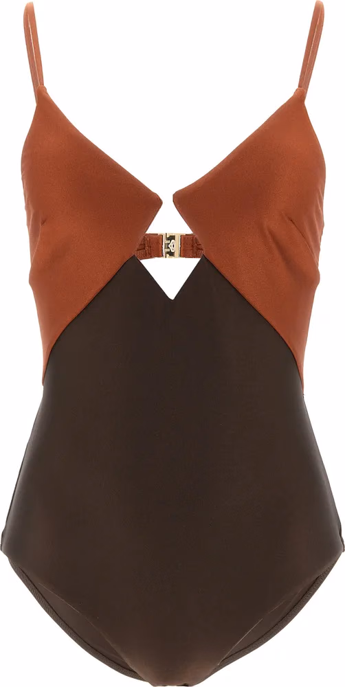 Zimmermann Brown Polyamide One-Piece Swimsuit