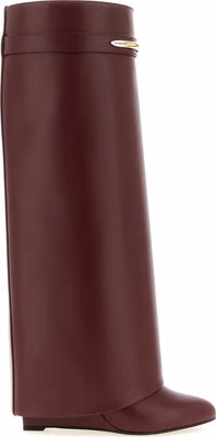 Bordeaux Calfskin Over The Knee