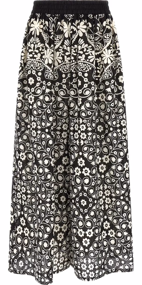 Max Mara Bicolor Cotton Flared Pants